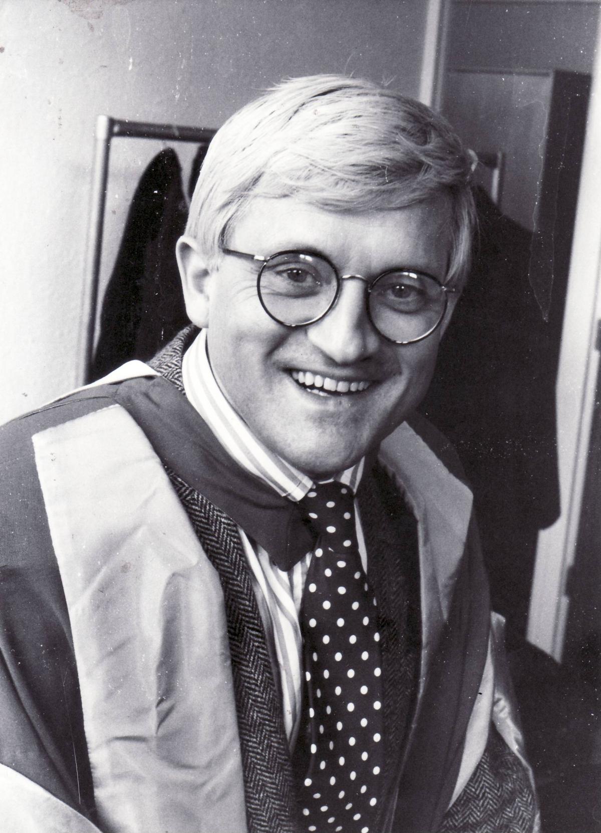 The artist in university gown in 1983