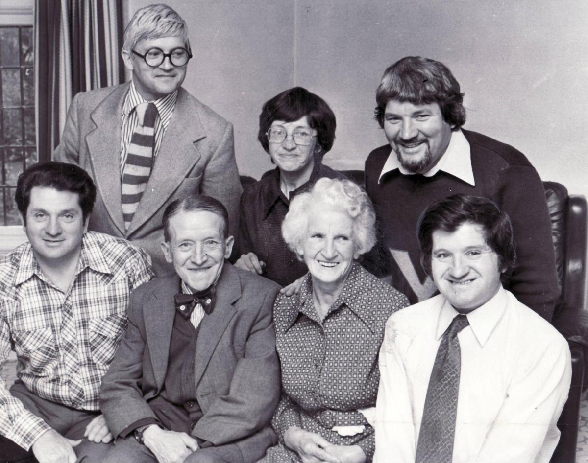 David Hockney with his family in 1976