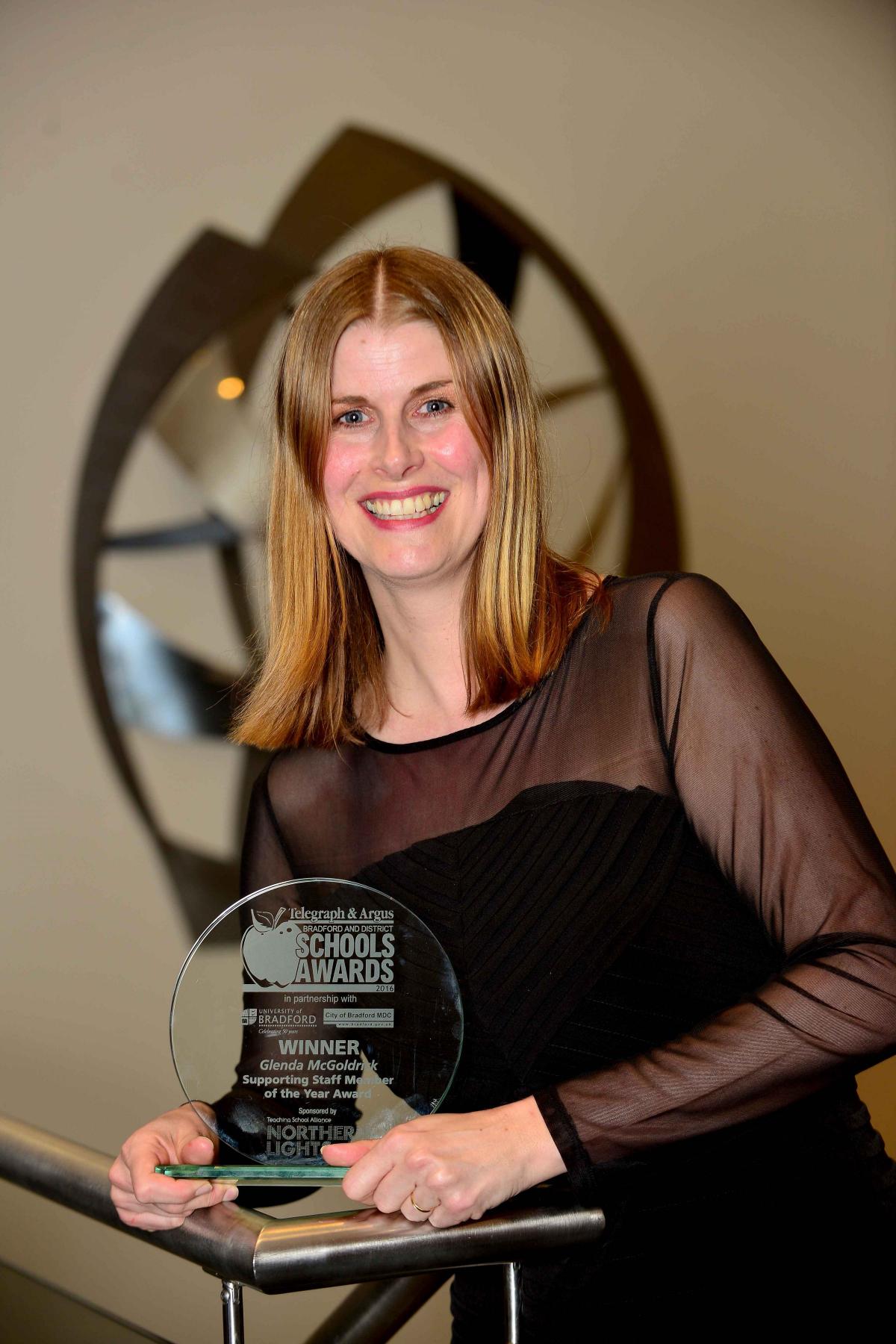 Supporting Staff Member of the Year winner, Glenda McGoldrick