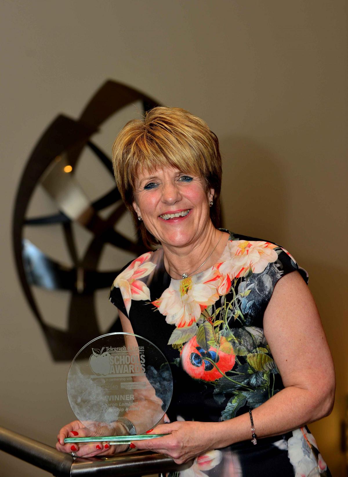 Sharon Lambert, head of Allerton Primary School and winner of the Leadership Award