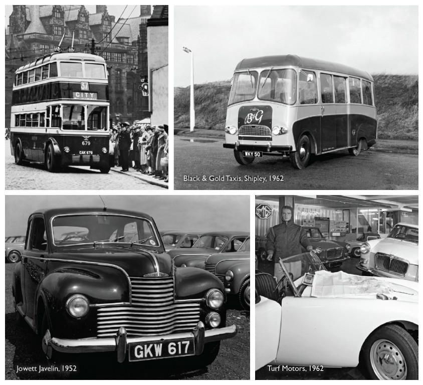 Pictures from the CH Wood Collection showing old transport from the 1930s, 1950s and 1960s