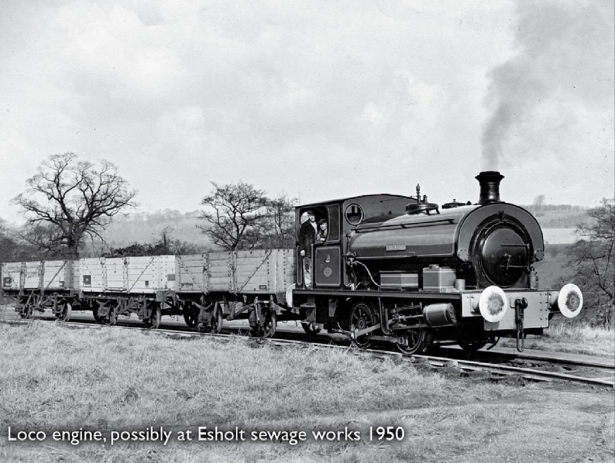 A loco engine, possibly at Esholt sewage works, in 1950