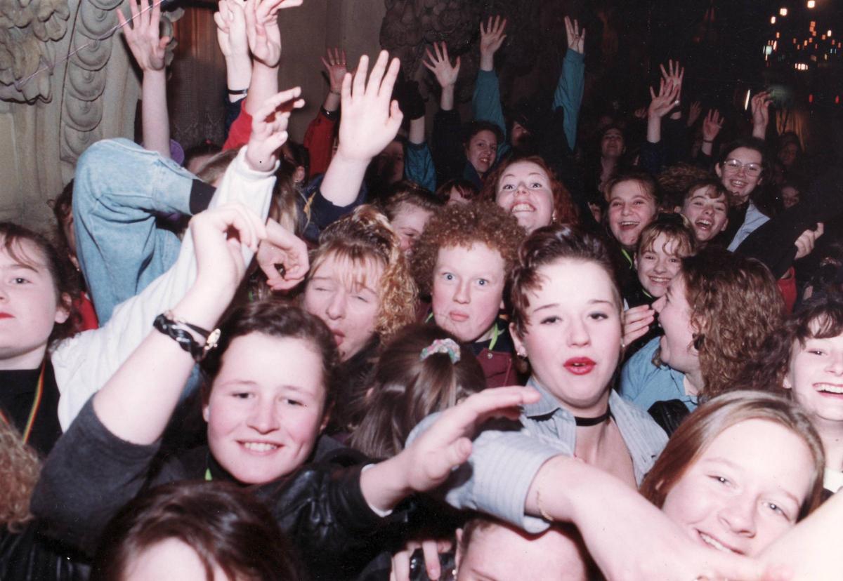 Take That fans outside St George's Hall in November 1992
