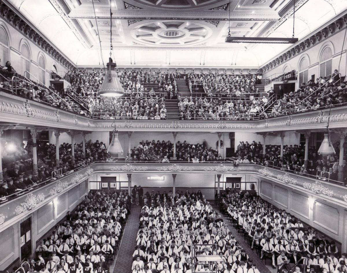 School choirs at St George's Hall in December 1967