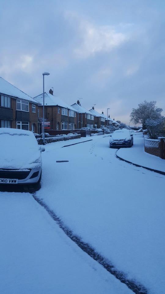 Laura Jayne Venner's Facebook picture of April snow in Drighlington