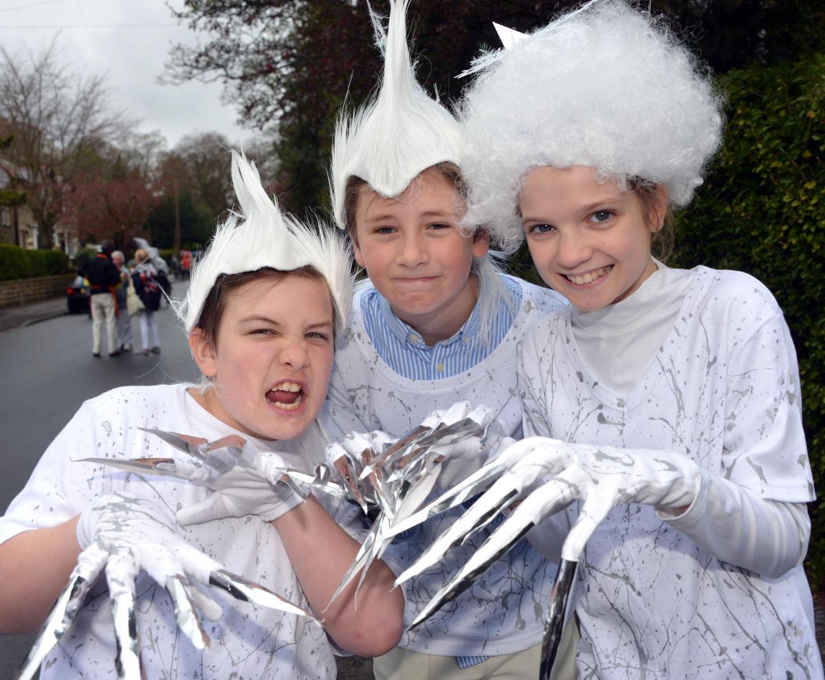 Westville House School pupils (from left) Landon Crowther, Edward Swiffen, and Lidia Robson at Ilkley Carnival