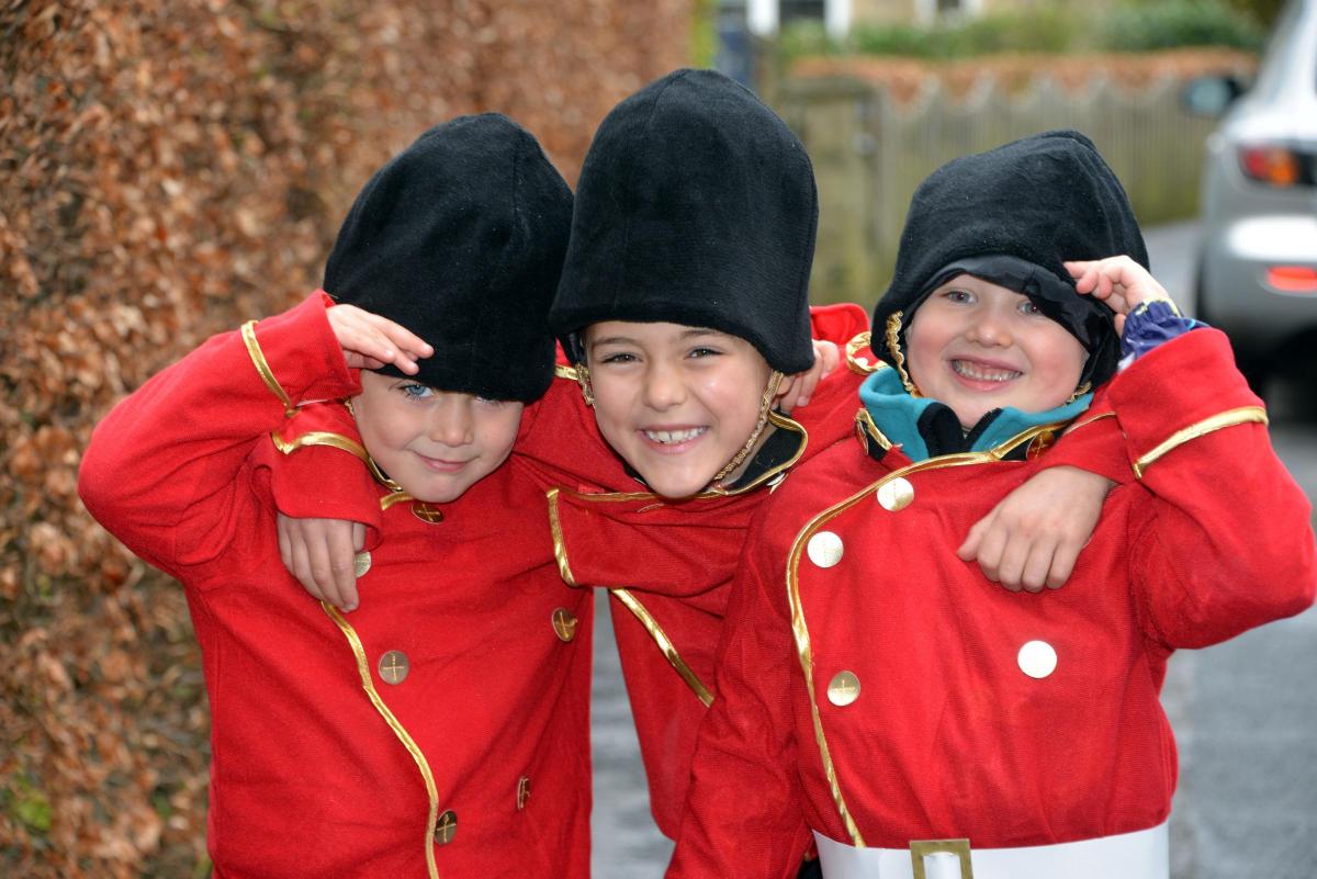 At Ilkley Carnival are (from left) Blake Whewell, aged five, Jackson Whewell, seven, and Frederik Spielman, five