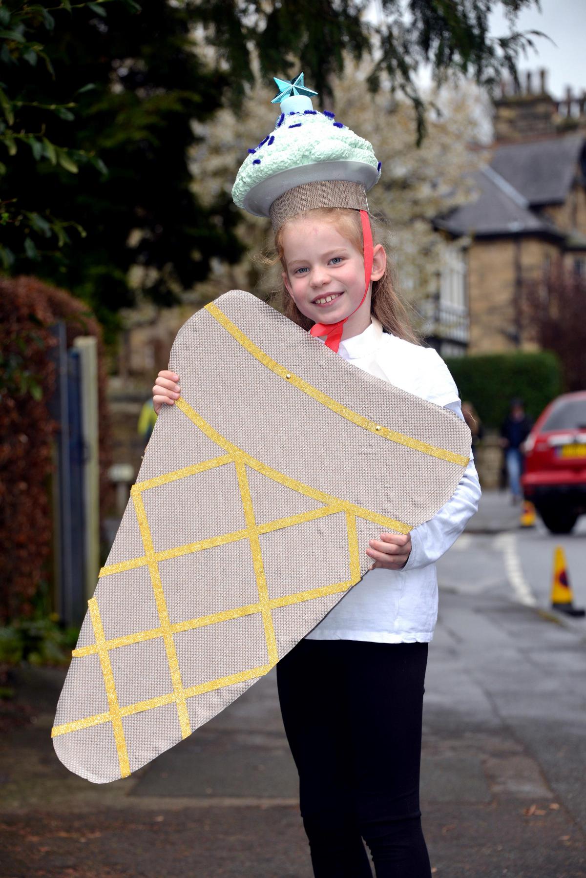 Rosie Sidworthy, aged eight, a pupil of All Saints School, at Ilkley Carnival