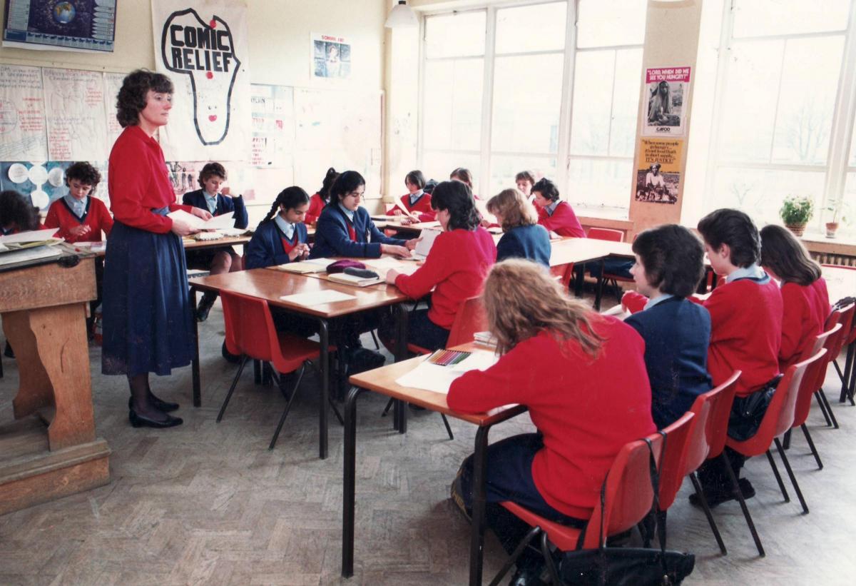 St Joseph's College classroom in 1988
