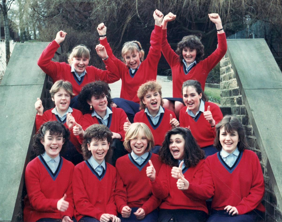 St Joseph's College pupils pictured in 1987 as part of a video competition