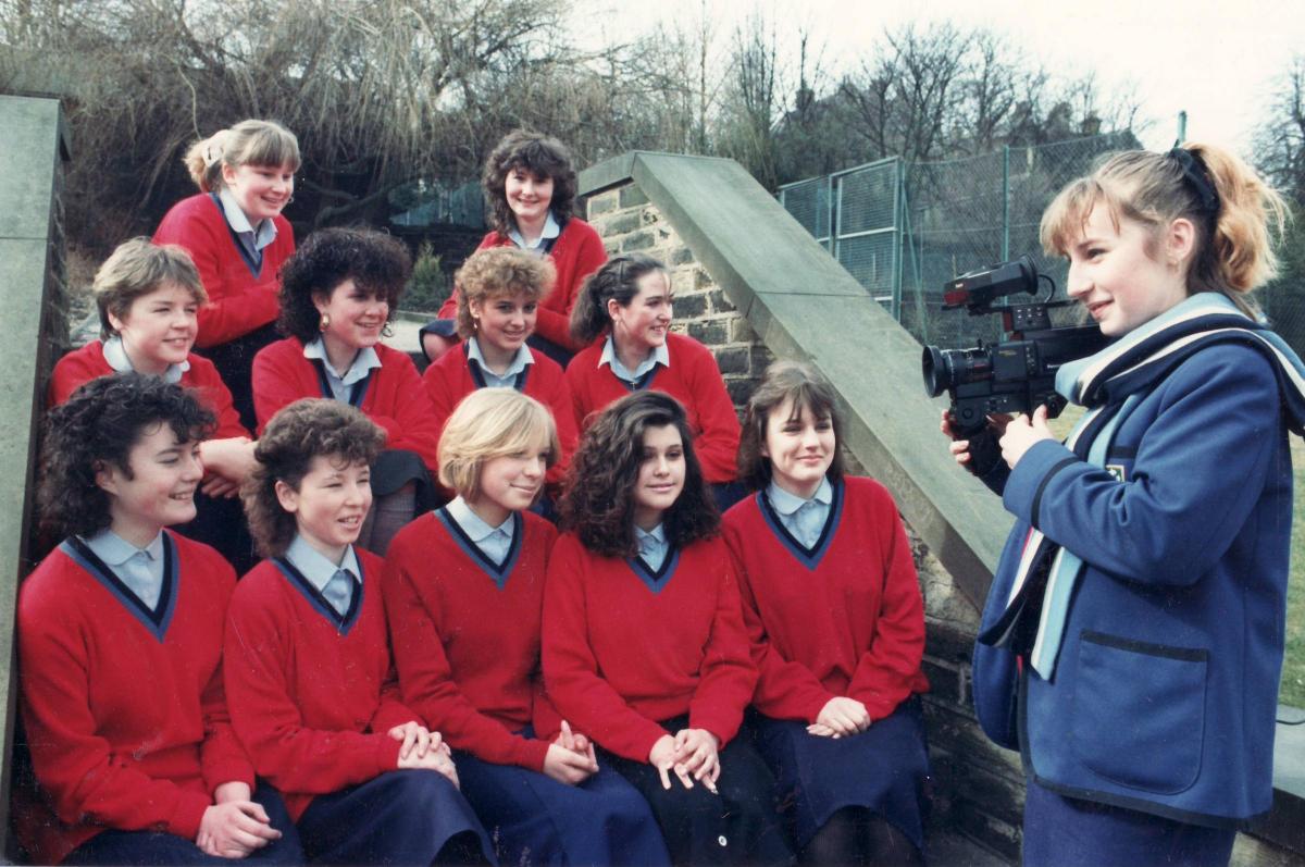 St Joseph's College pupils pictured in 1987 for a video competition