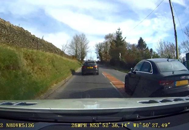 Bradford Telegraph and Argus: A black Audi performed a series of dangerous overtaking manoeuvres on Otley Road in East Morton, and nearly collided with oncoming traffic