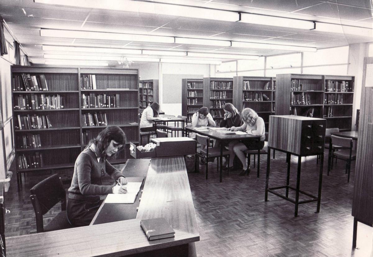 Belle Vue school library, 1972