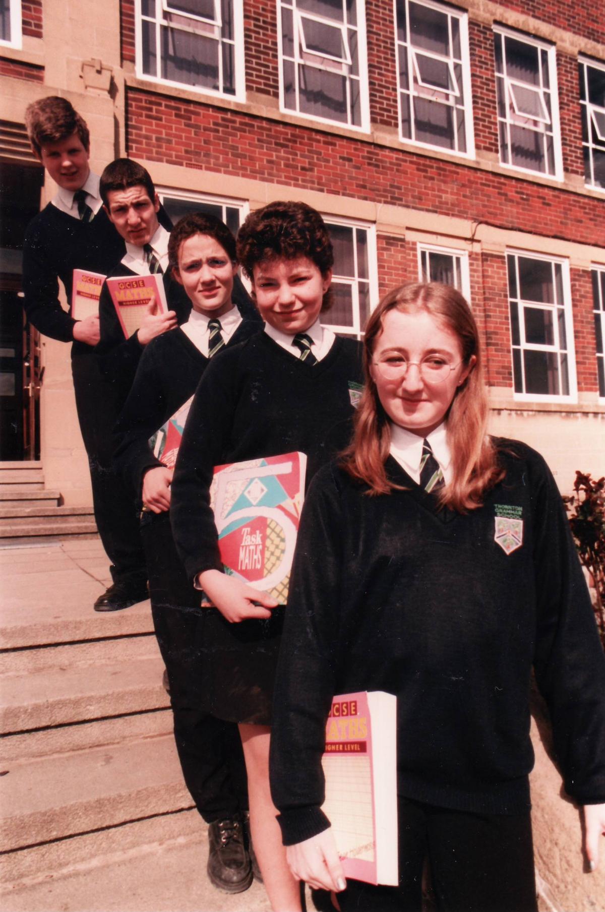Pupils receive certificates for maths in 1997