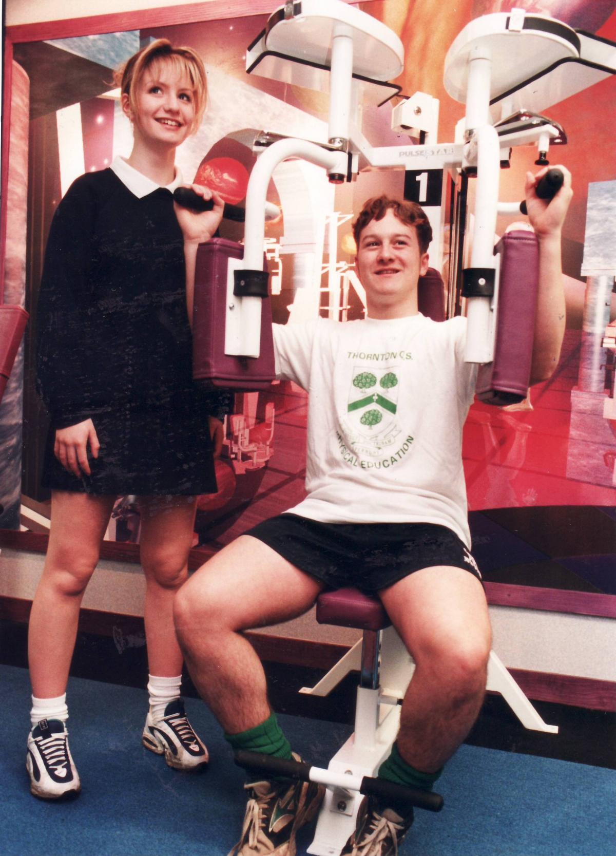 Pupils in the school's fitness centre