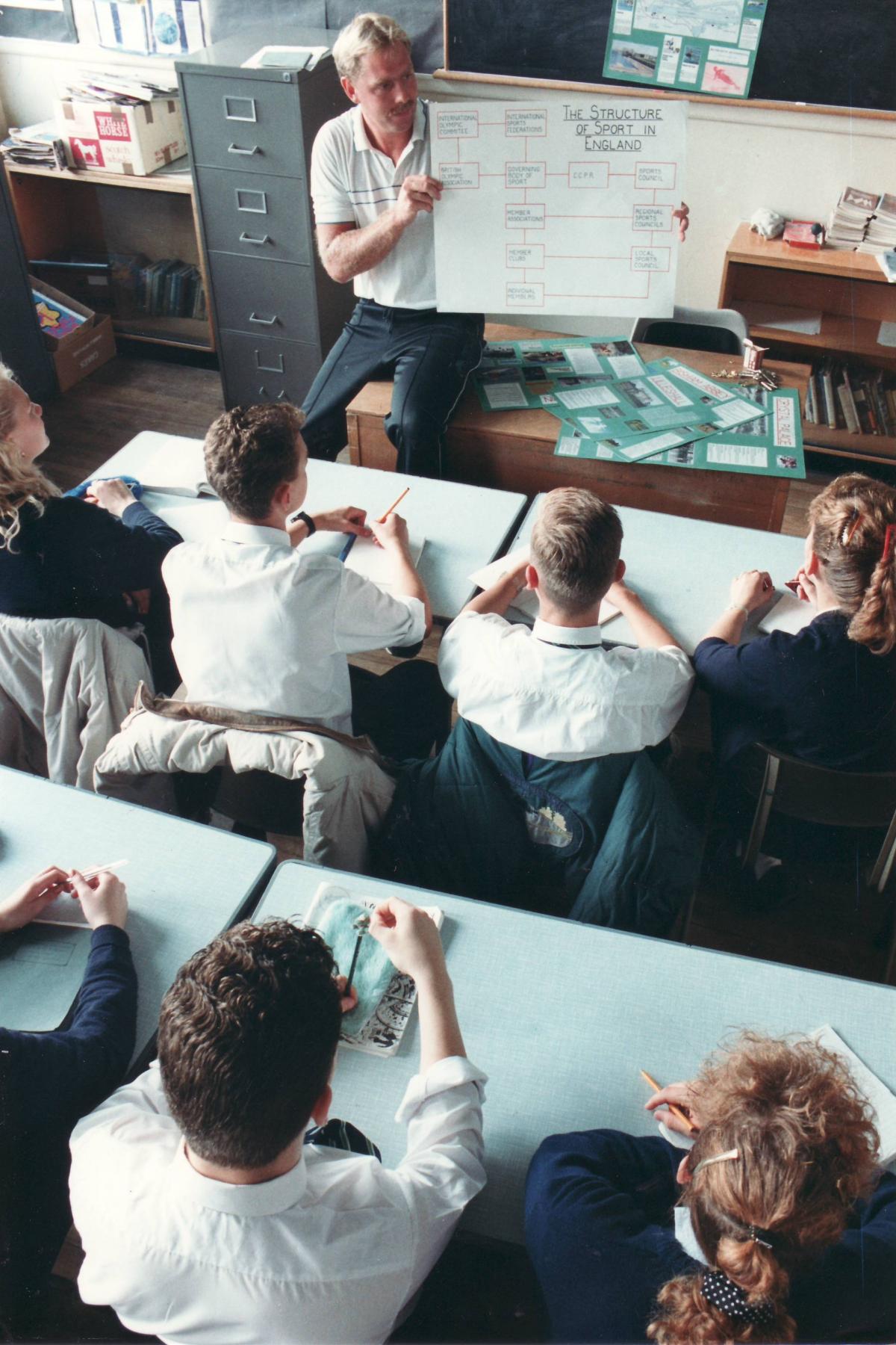 A Thornton Upper School class in 1989