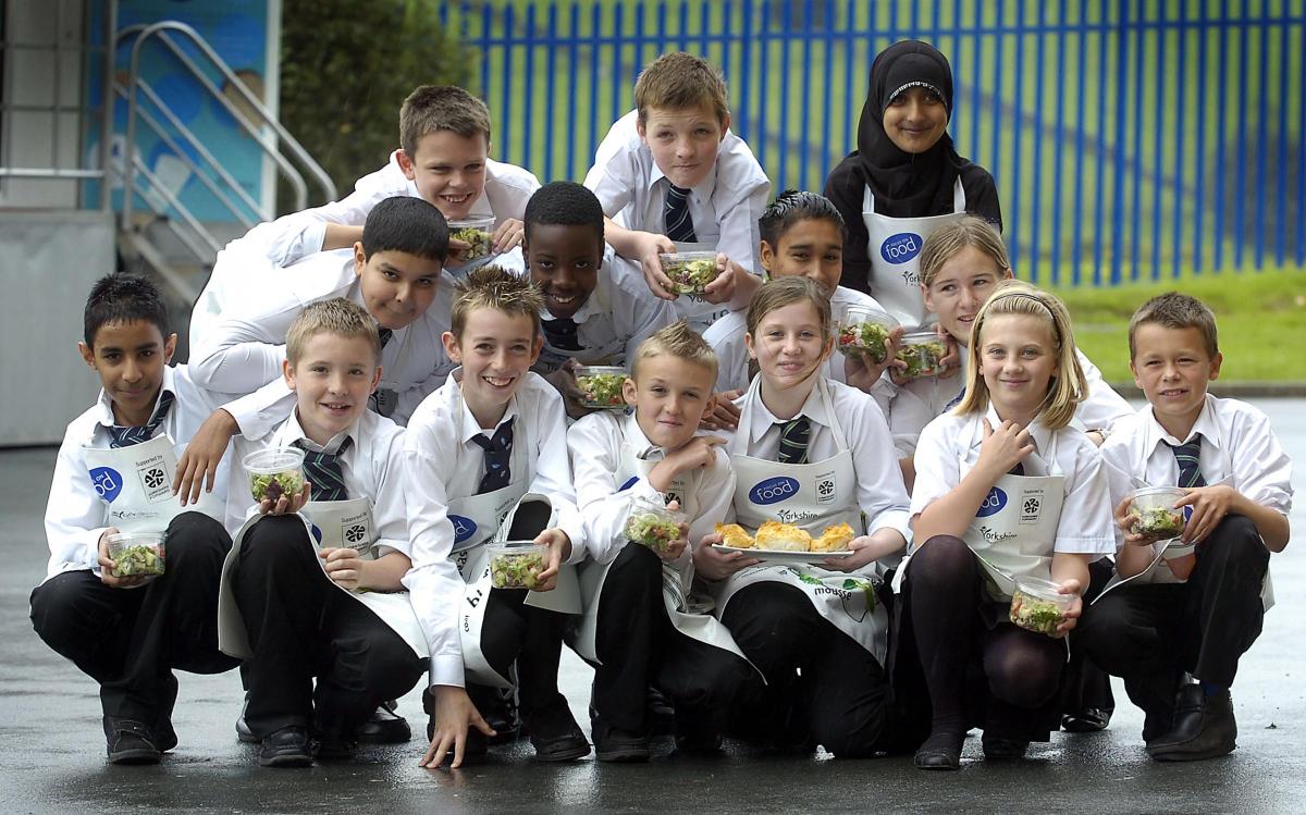 Thornton Grammar School pupils during a visit from a cooking bus in 2008