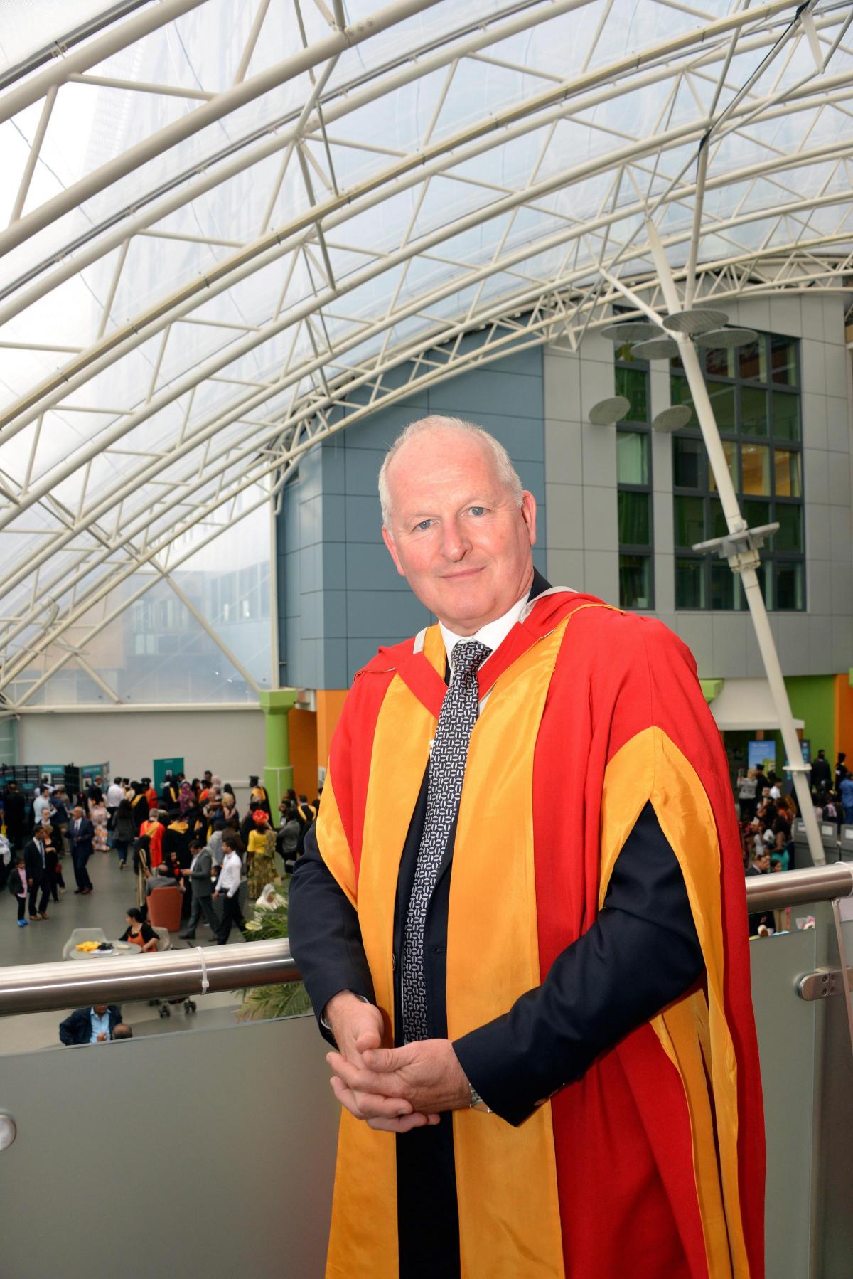 Bradford University graduations 2016, honorary graduate Paul Donovan