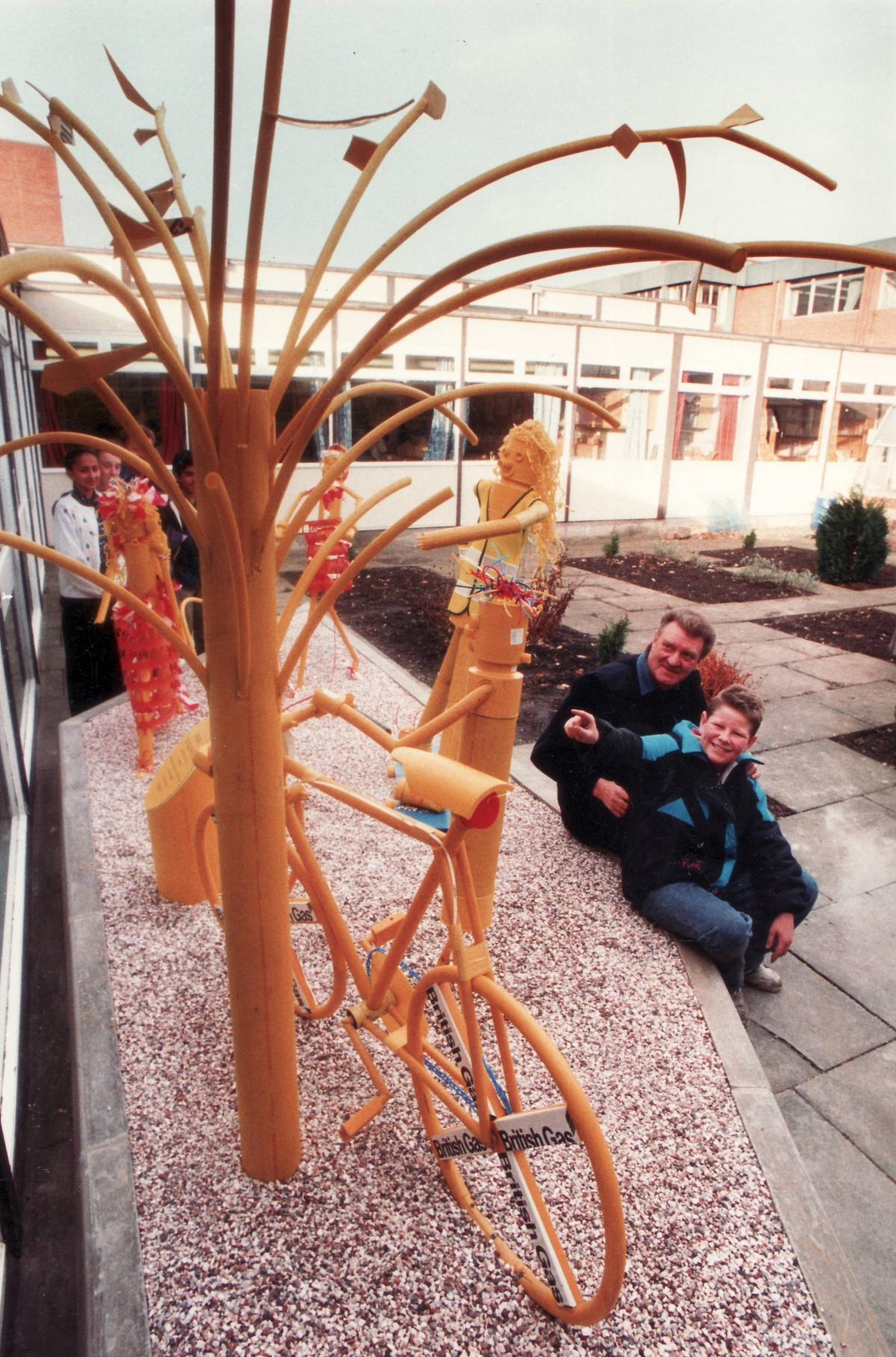 The sculpture at Grange Upper school 1990