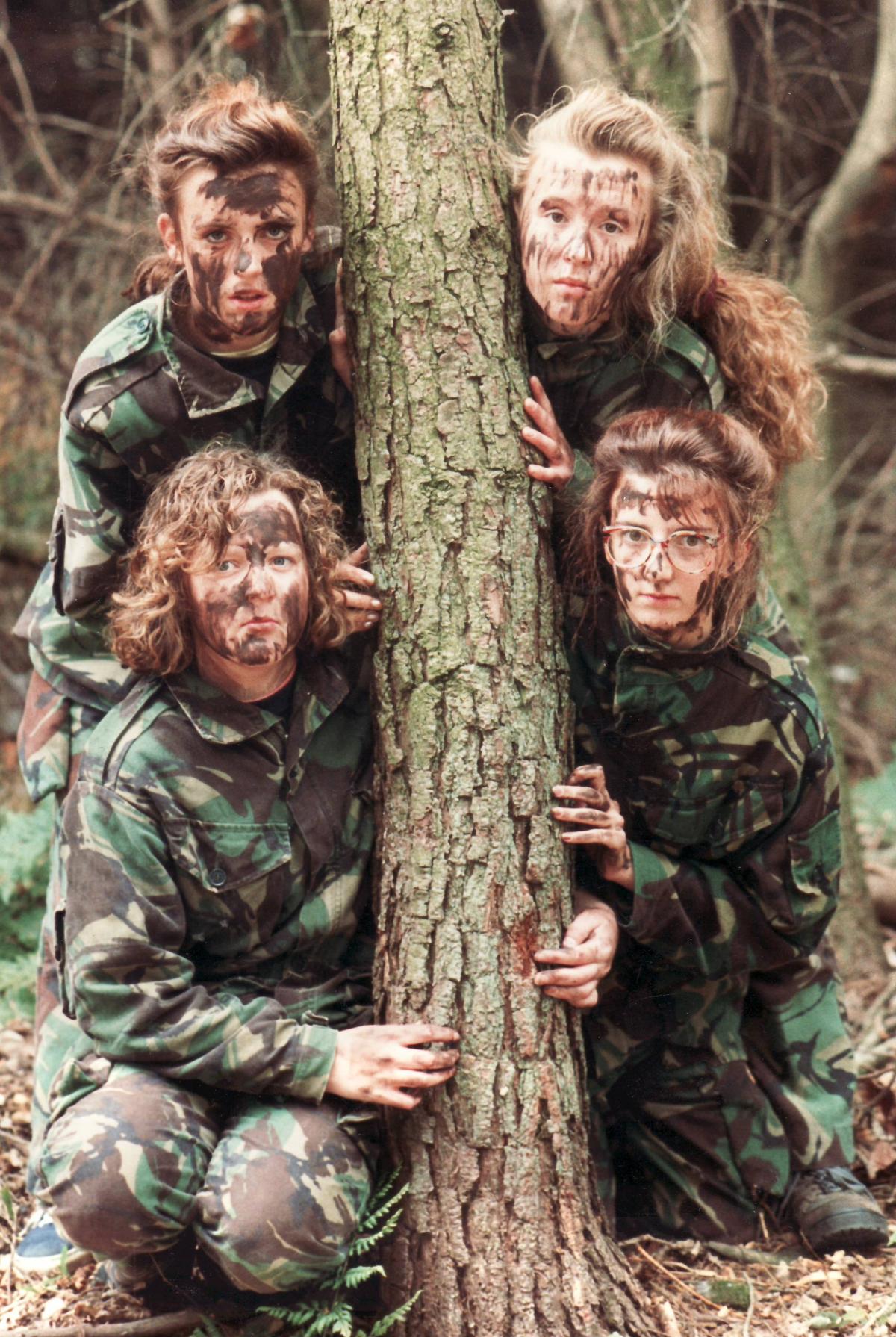 Pupils in camouflage in 1990