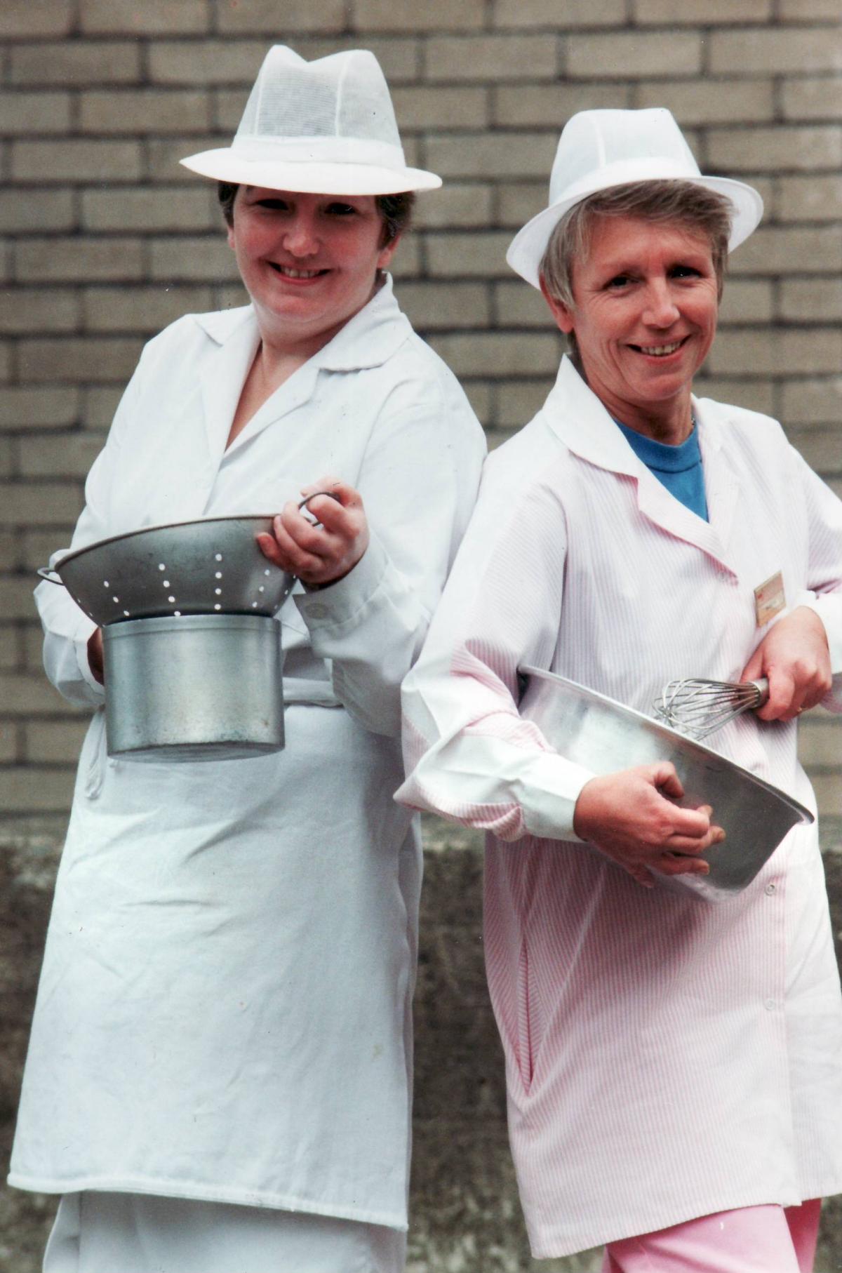 School kitchen staff in 1996