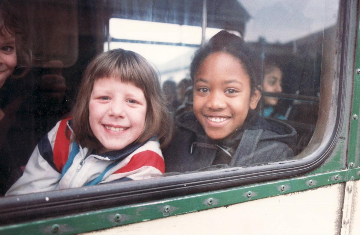 On a school trip in 1989