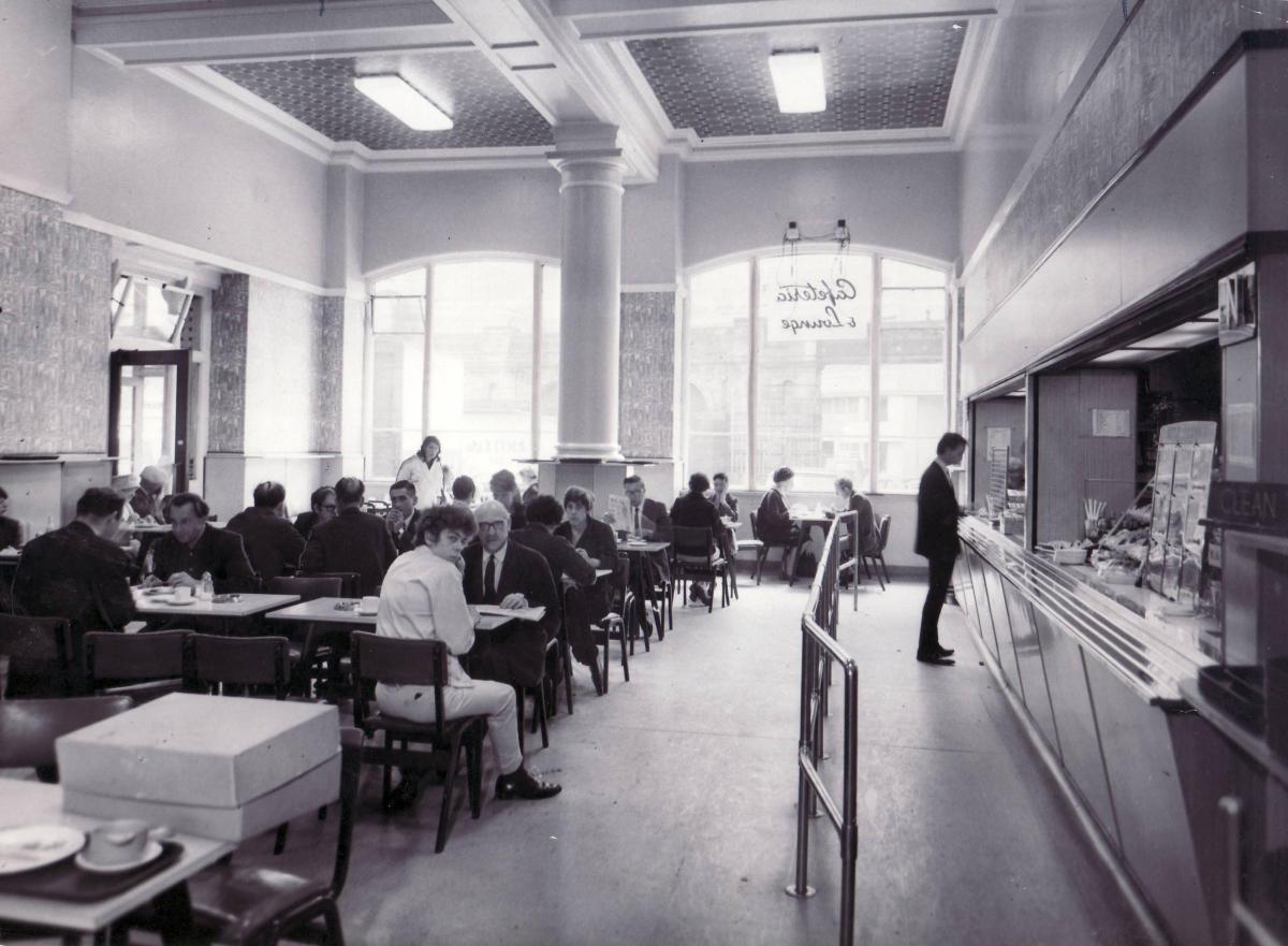 cafe lounge at Forster Square Station in 1966