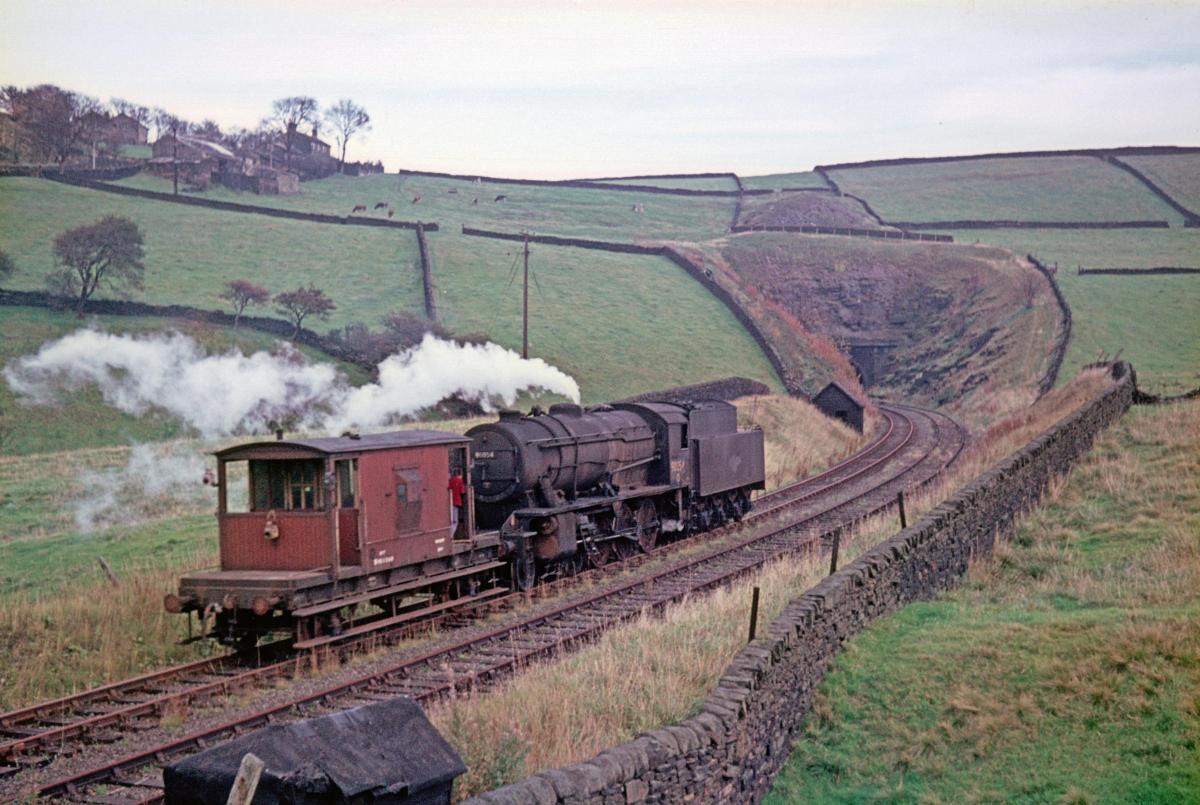 Locomotive 90054 travels from Queensbury East Junction towards Clayton Tunnel. Picture: DJ Mitchell