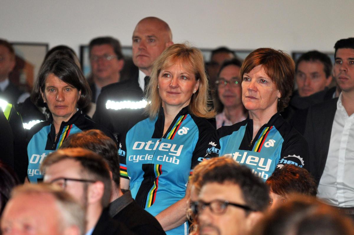 Otley Cycle Club wait for the announcement of the route of the Tour de Yorkshire