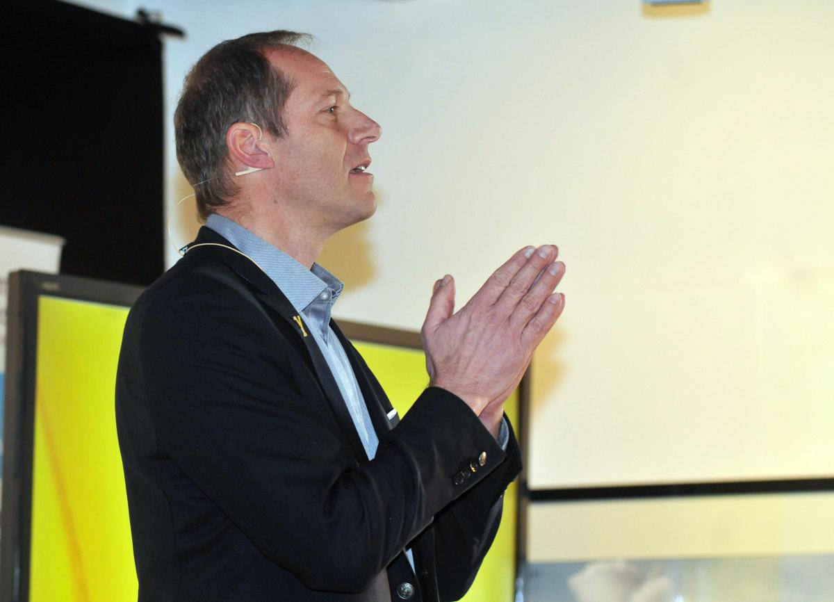 Christian Prudhomme at the launch of the 2017 Tour de Yorkshire route in Bradford.