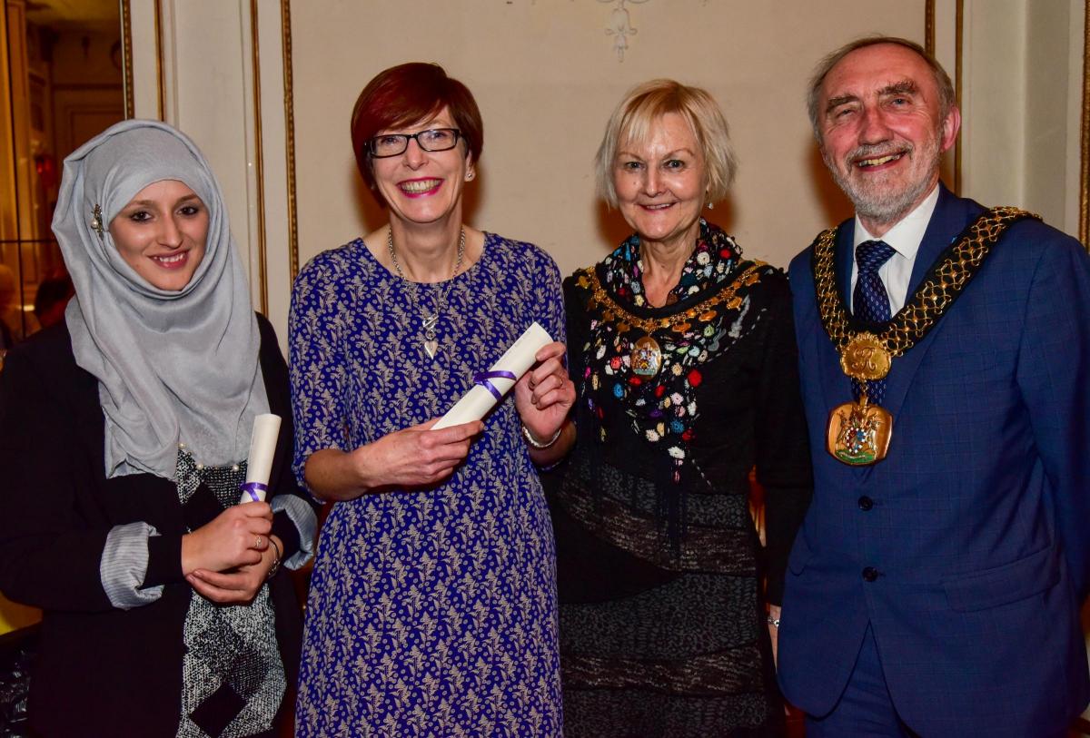 Runners up in the Better Start Bradford (Outstanding Achievement) category with Lord Mayor Geoff Reid and Lady Mayoress Chris Reid