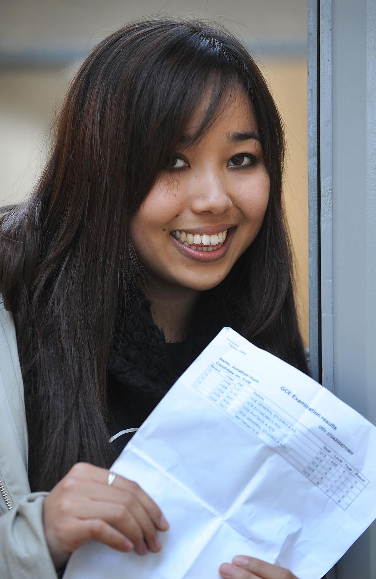Katrina Cowling, of Salt Grammar School, with her results