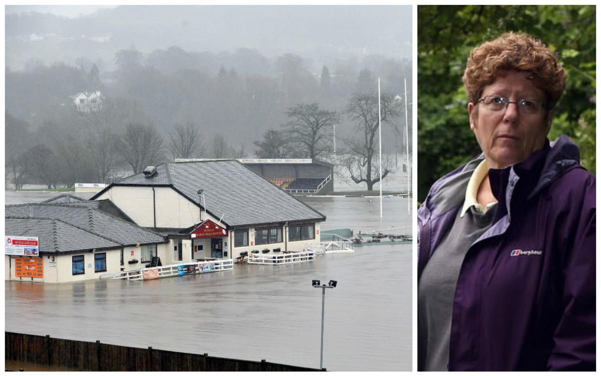 Flooding at Bradford & Bingley Sports Club in 2015 and Councillor Jeanette Sunderland