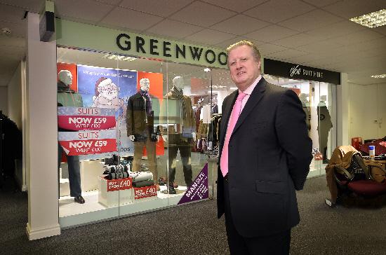 Greenwoods Menswear boss Neil Roberts in front of the companys new Style Shop at the HQ on Canal Road 2012