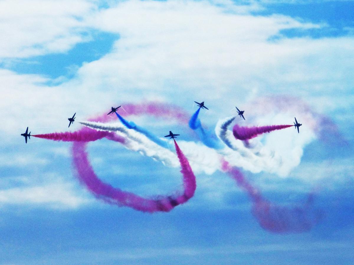 Red Arrows at the Blackpool Airshow. Picture by Flash Taylor.