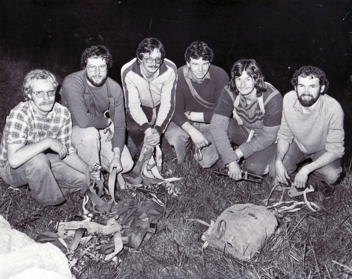 Members of the Queensbury caving club in 1979