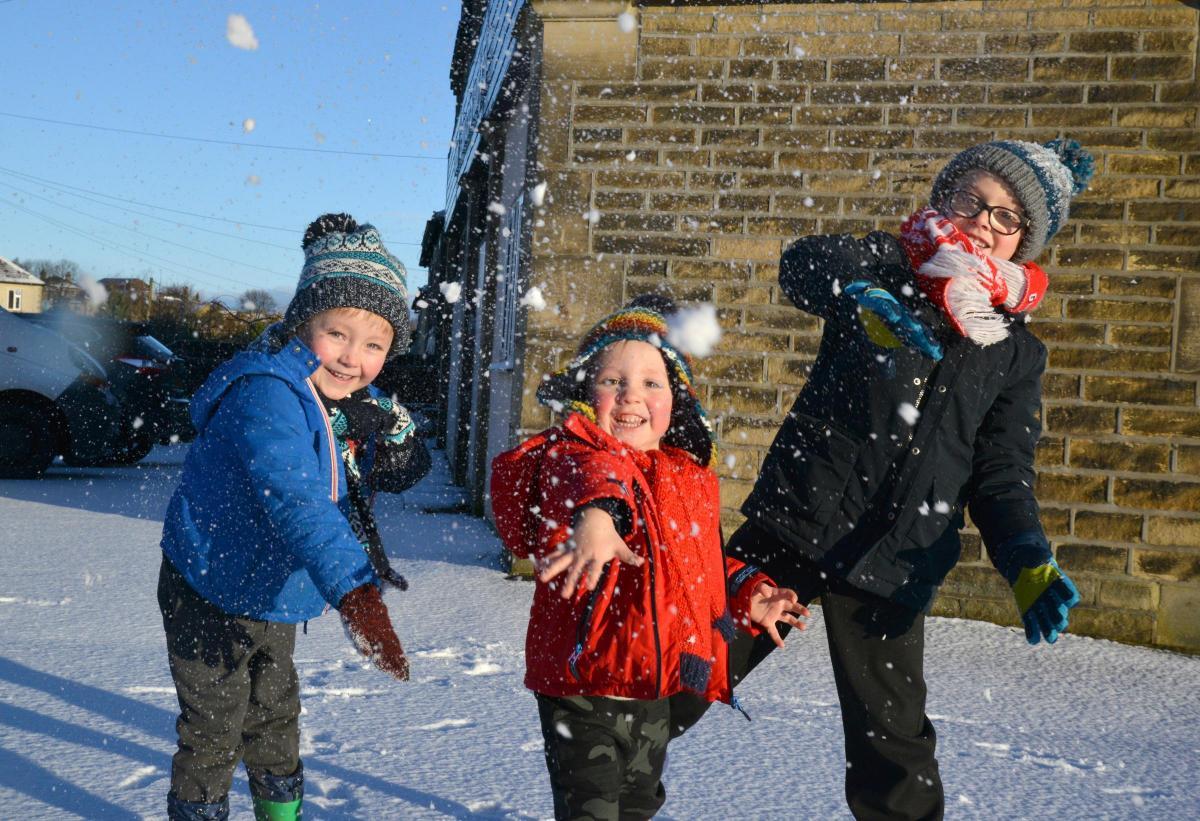 JANUARY Children having fun in the Snow