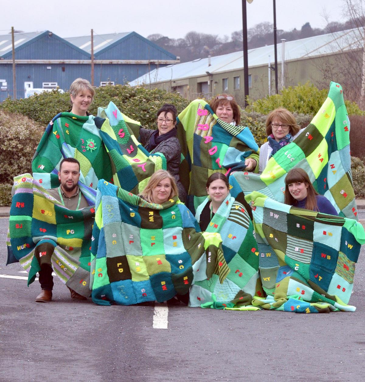 FEBRUARY Staff at Macmillan in Shipley raised funds by knitting blankets for the homeless