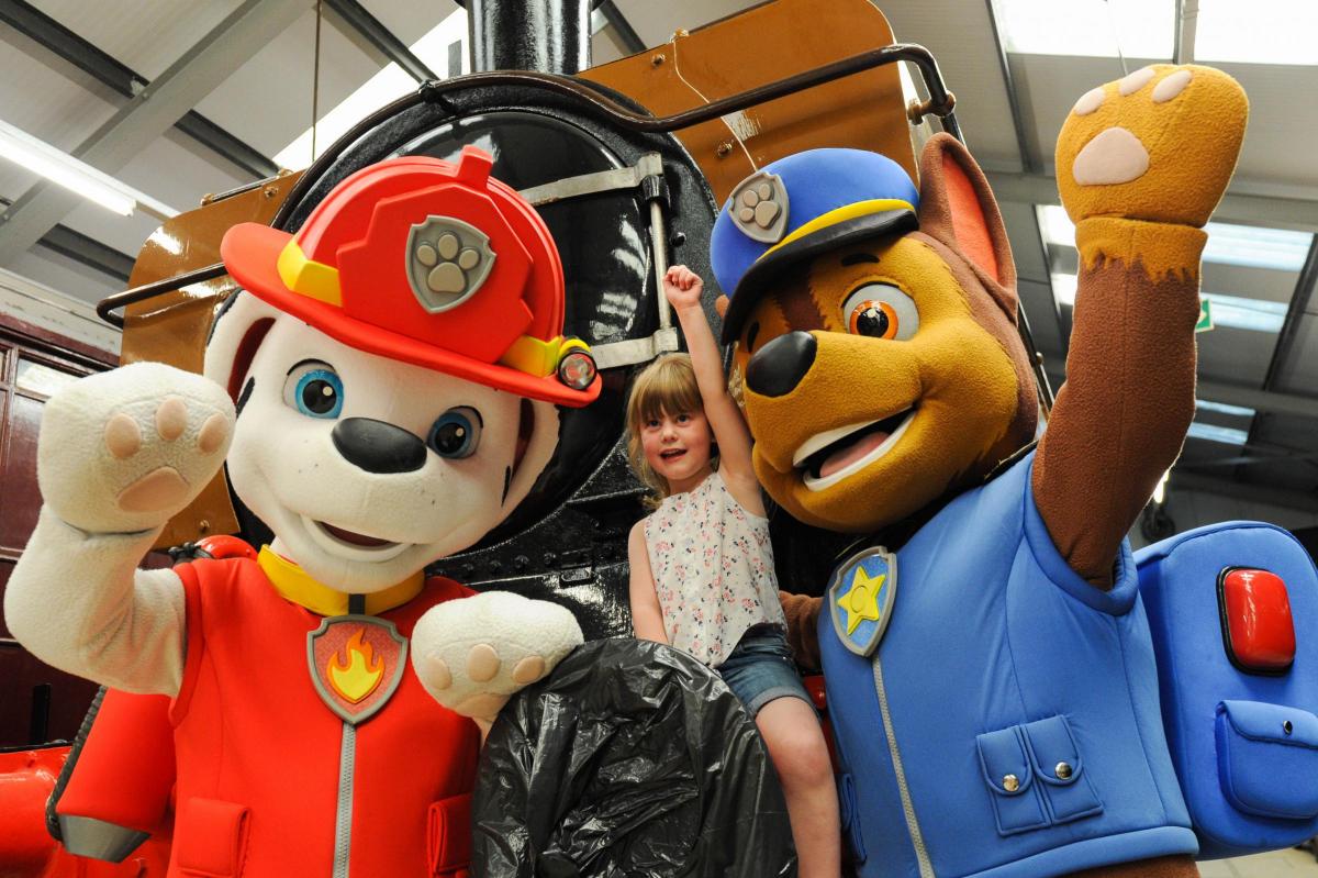 JUNE Jocelyn Parker (4) from Keighley meets Marshall and Chase from popular children's TV show Paw Patrol at KWVR Oxenhope