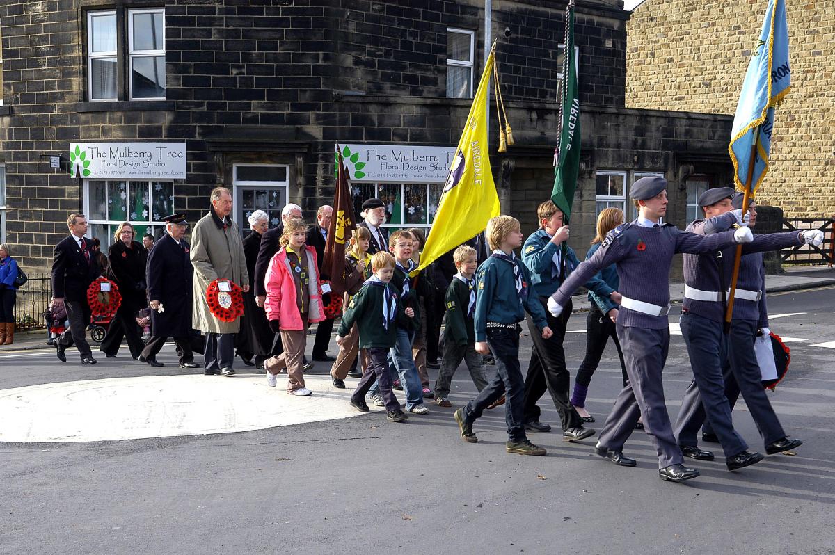 The Remembrance Day parade at Guiseley