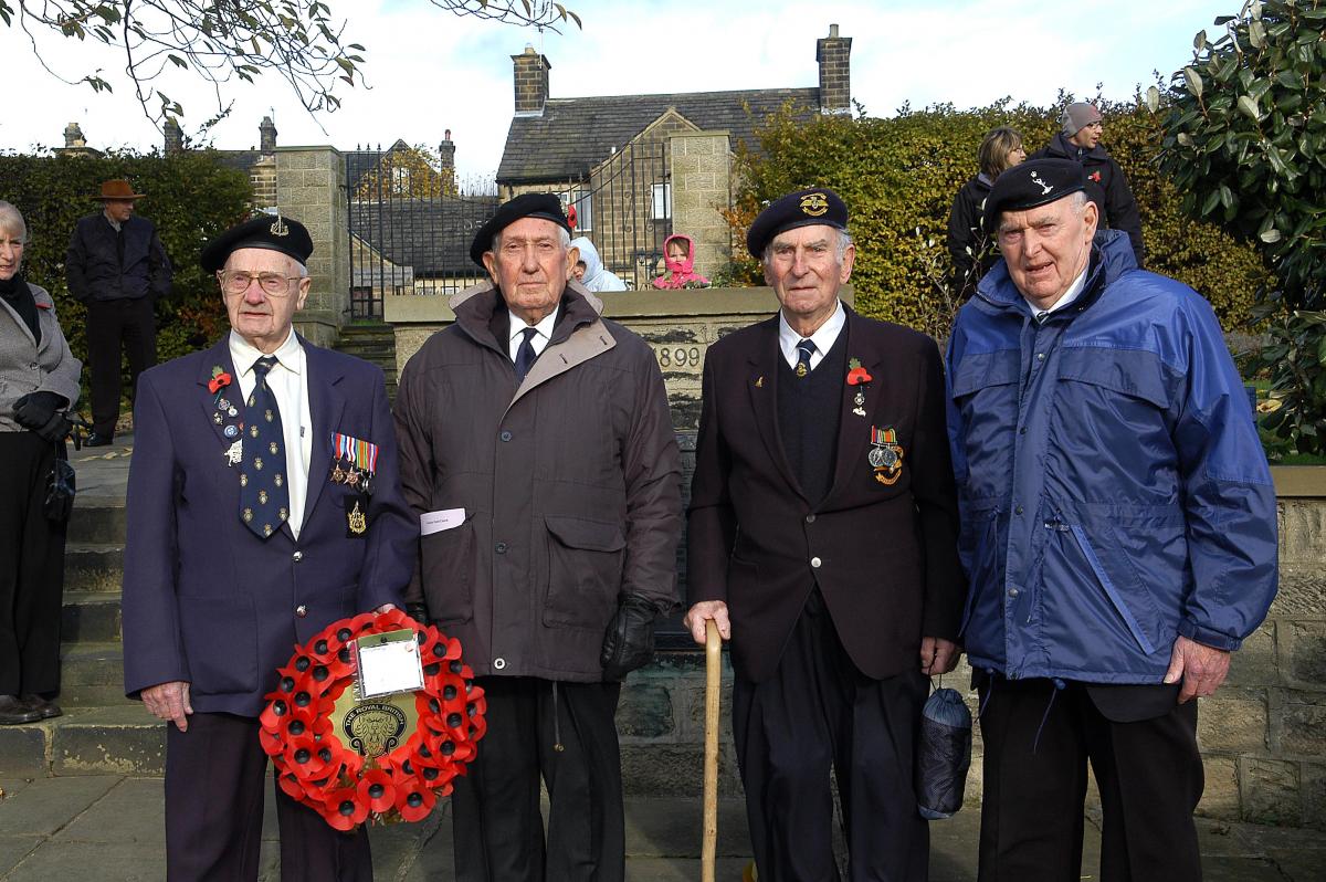 Pictured at the Remembrance Day parade at Guiseley are, from the left, Ernest Carr, Geoff Fox, Henry Edwards and Arthur Robertson
