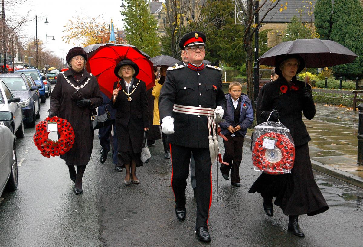 Deputy Lieutenant of West Yorkshire Roger Whittaker at the Remembrance Day parade at Ilkley