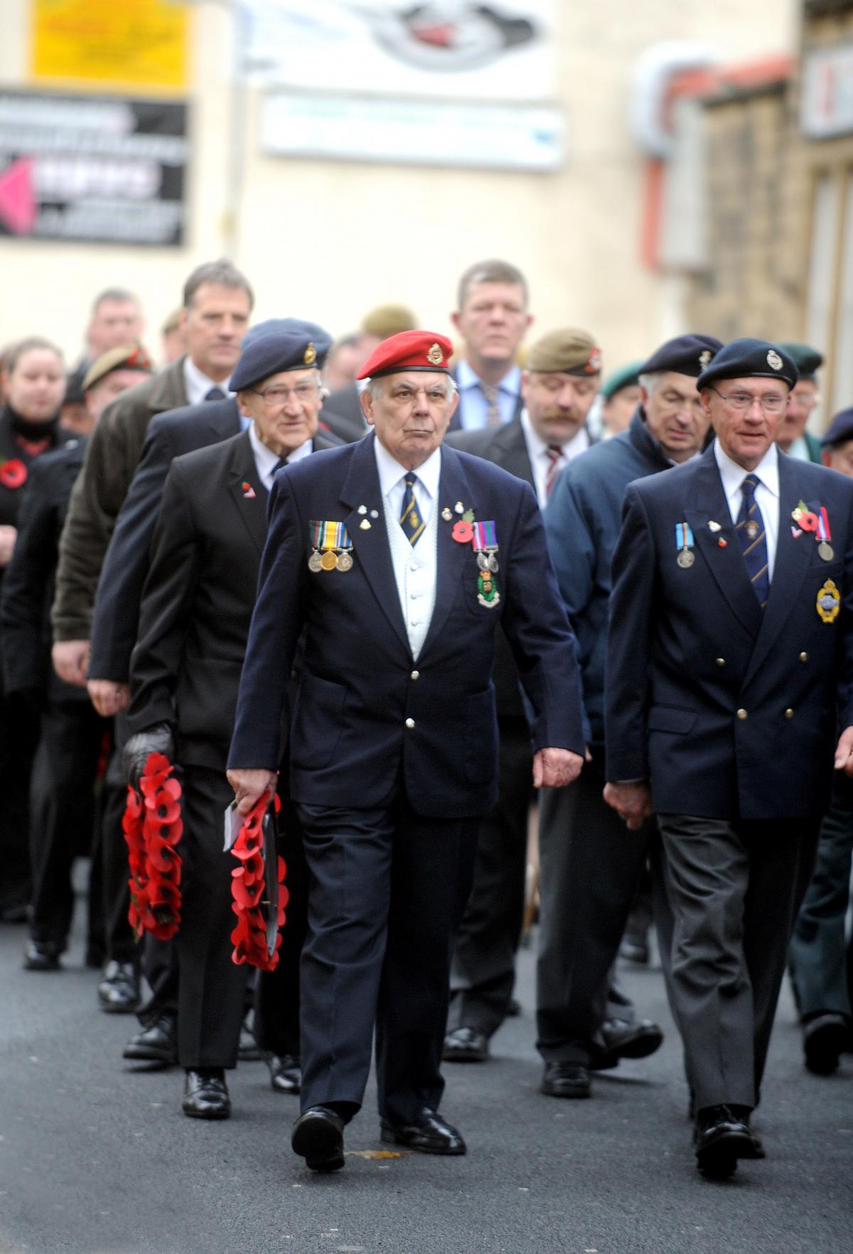 The Remembrance Day parade at Keighley