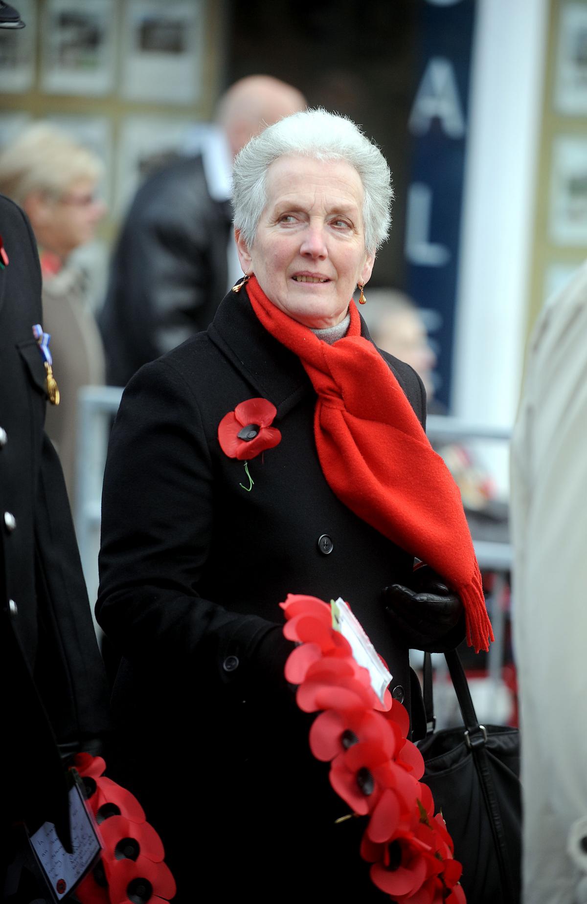 Keighley MP Ann Cryer at the Keighley Remembrance Day ceremony