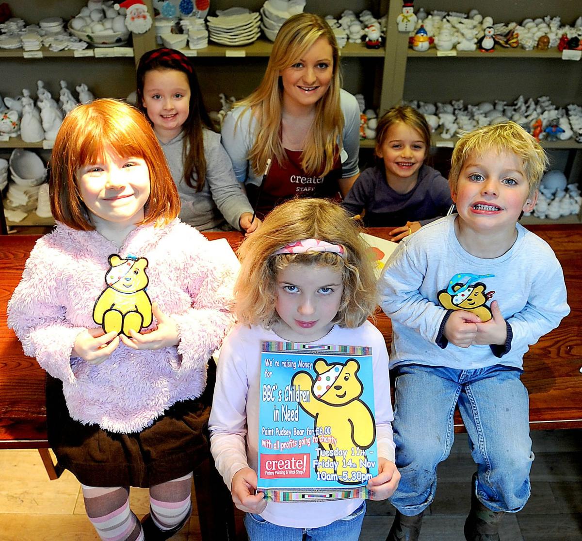 From the left, back,Anya Kennedy, eight, Charlotte Johansson and Lucy Allen, six. Front, Amelia Milner, six, Marissa Allen, six, and Tom Allen, four