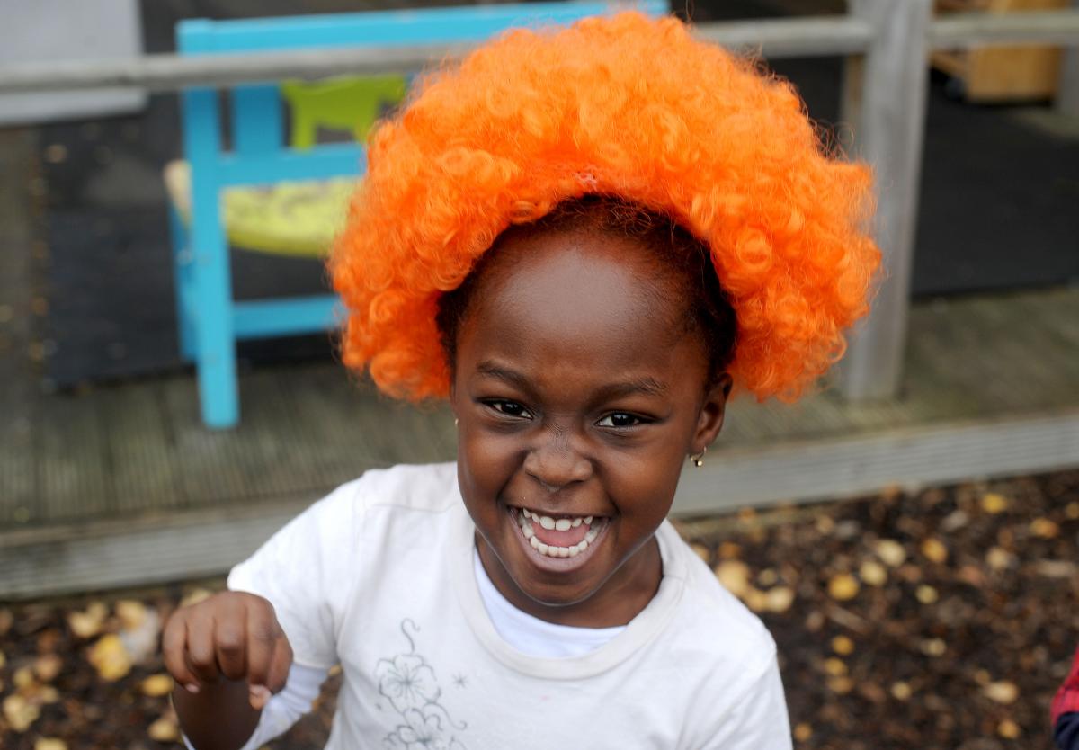 Jaden Ogunlade in her funky wig at Bonbons Nursery