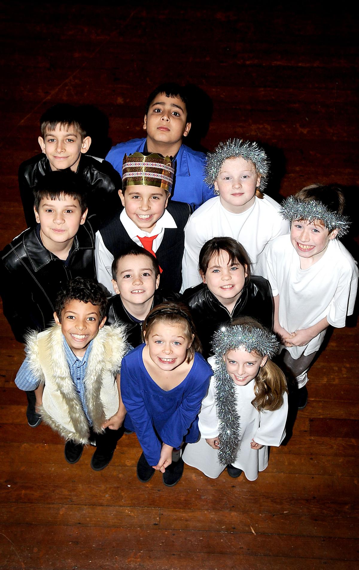 The cast of Hill Top Primary School's Key Stage 2  pupils' production