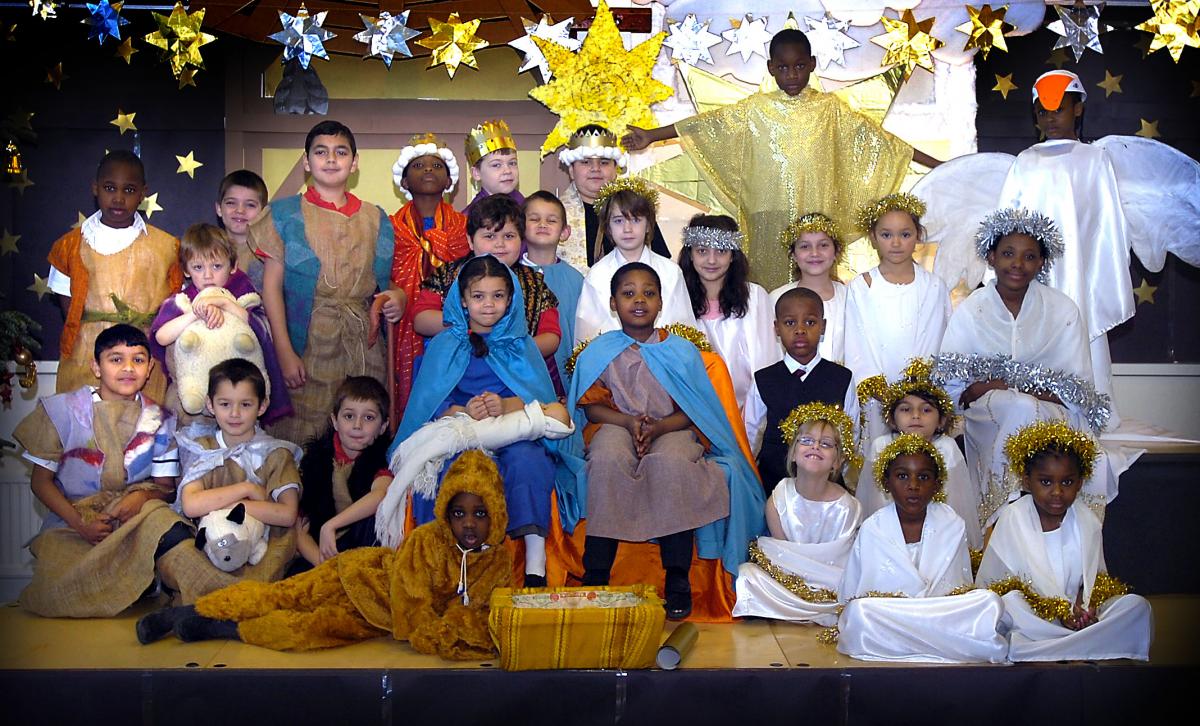 The cast of Springwood Primary School, Bradford, Nativity