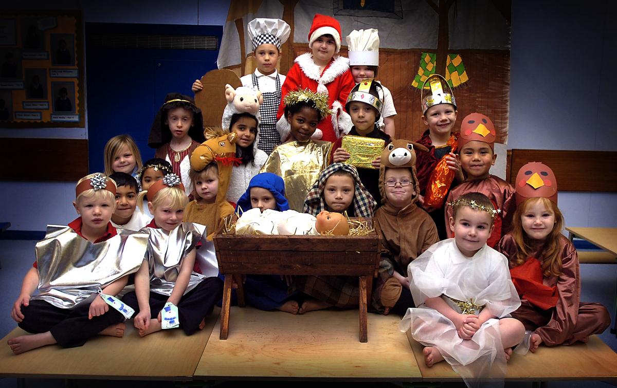 The cast of St James' CE Primary School Nativity