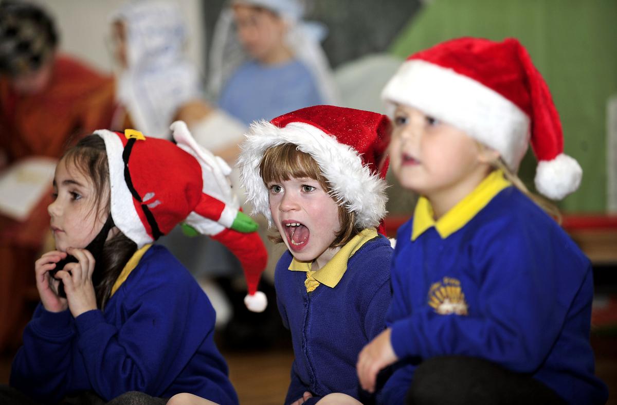 Pupils at Thackley Primary School get into the Christmas spirit